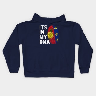 Its In My DNA Guadeloupe Flag Fingerprint Kids Hoodie